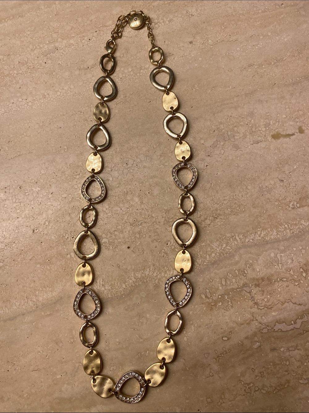 Jones New York Gold Link Necklace with Crystal Accents